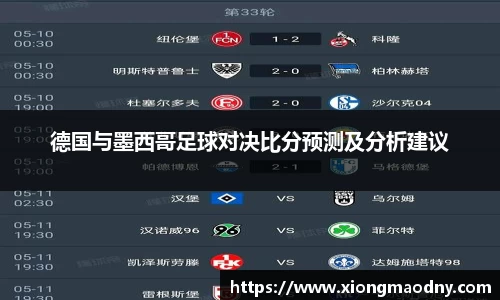 德国与墨西哥足球对决比分预测及分析建议